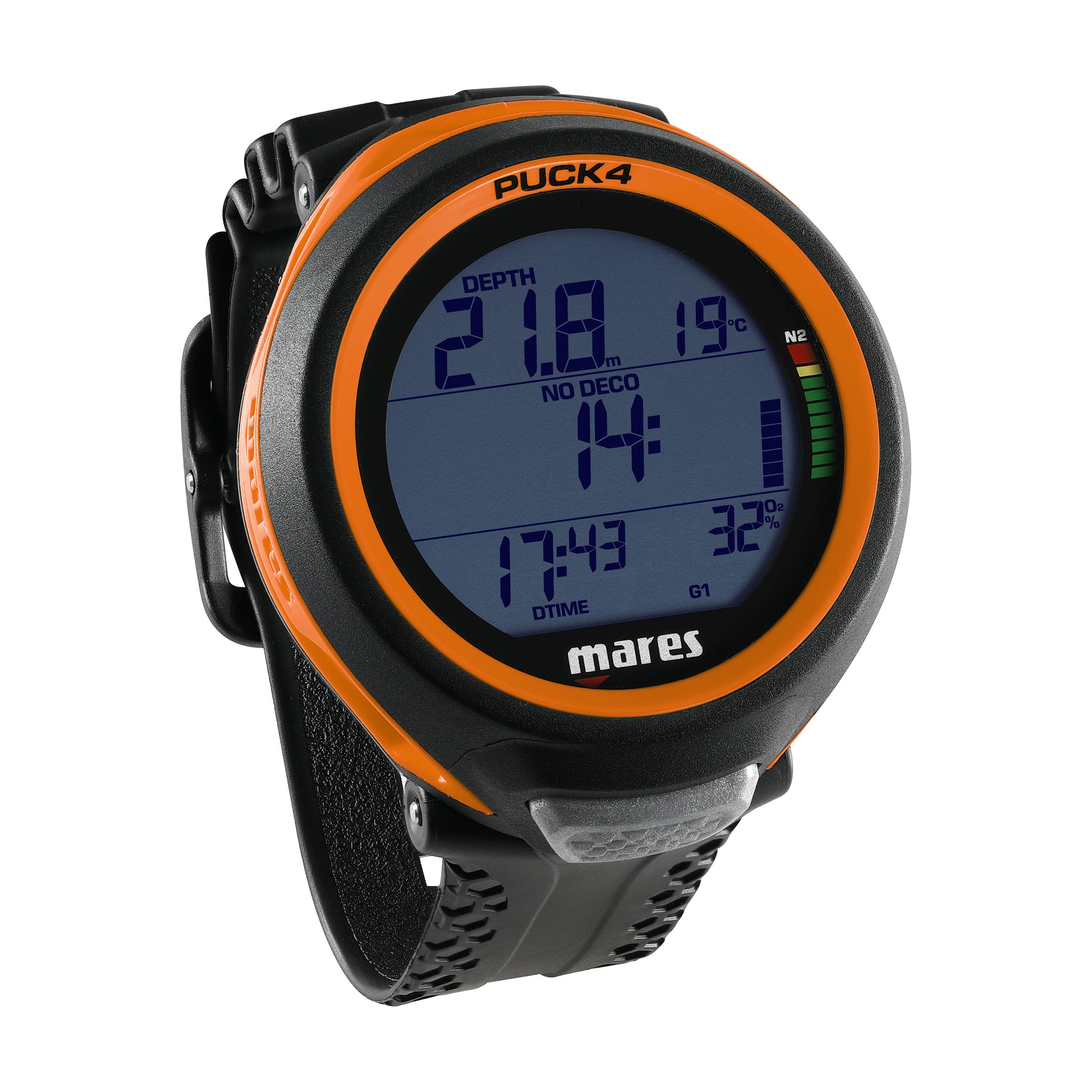 Mares Puck 4 dive computer display underwater