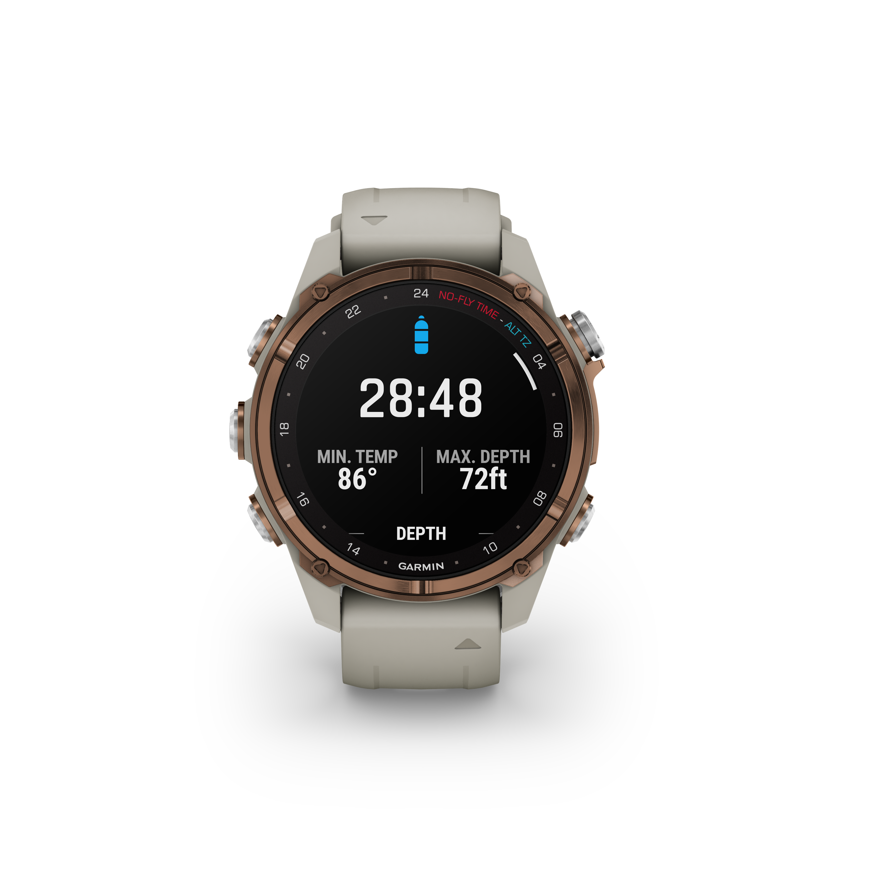 Descent™ Mk3i –  Brons PVD-titanium met French Grey siliconen band