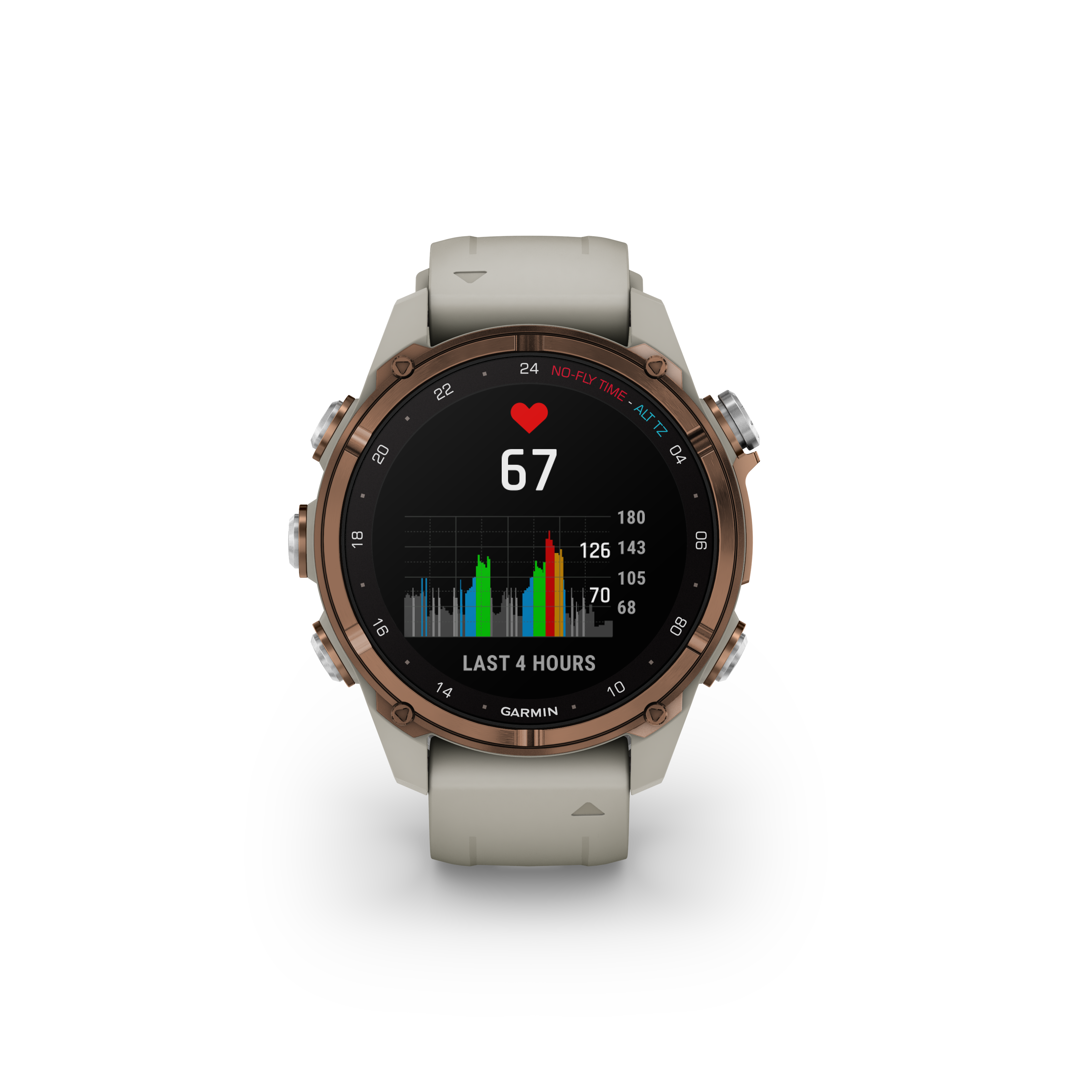 Descent™ Mk3i –  Brons PVD-titanium met French Grey siliconen band